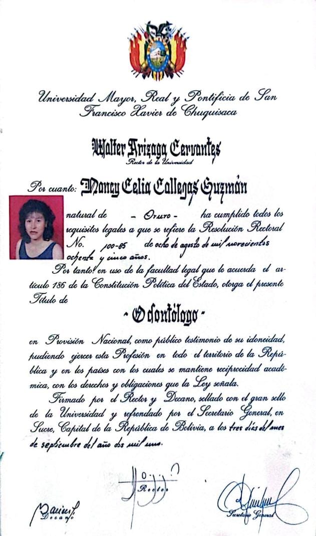 Título de Odontóloga